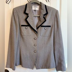 Kasper Women's Gray Blazer with Black Accents